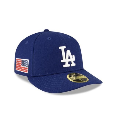 Sapca New Era Los Angeles Dodgers MLB Crystals from Swarovski Flag Low Profile 59FIFTY Fitted - Albastri